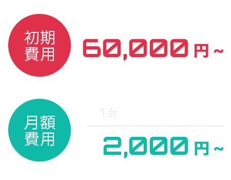 初期費用6万円 月額費用2,000円から（1路線)